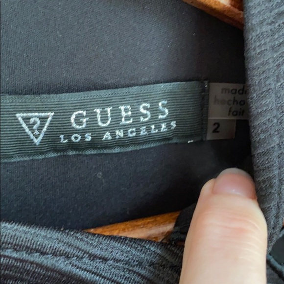 Guess Ribbed Sheath Mini Dress Black SZ 2 - Picture 4 of 5
